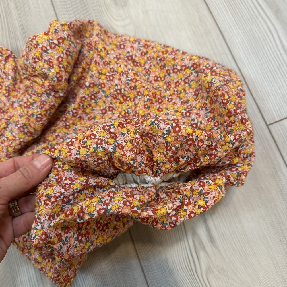 MINKPINK Morwell Medium Boho Floral Wrap Mini Dress Puff Sleeve Cottagecore - Picture 5 of 10